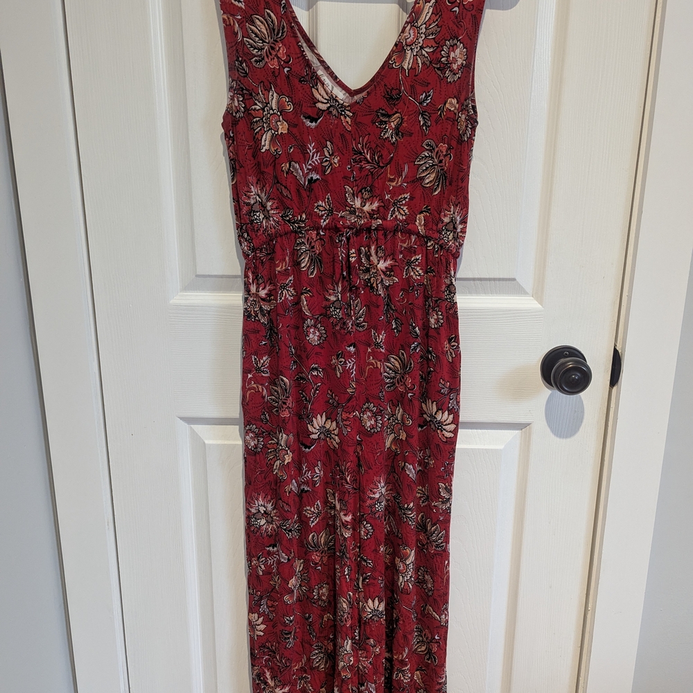 3 For $45 Floral Red Sleeveless Jumpsuit
